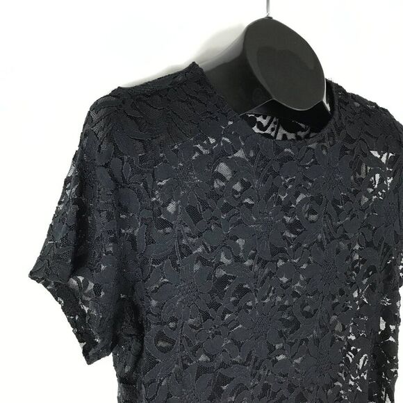 Torrid Sheer Stretch Lace Crew Neck Tee Women's Size 10 / M-L Black Floral - Picture 4 of 11